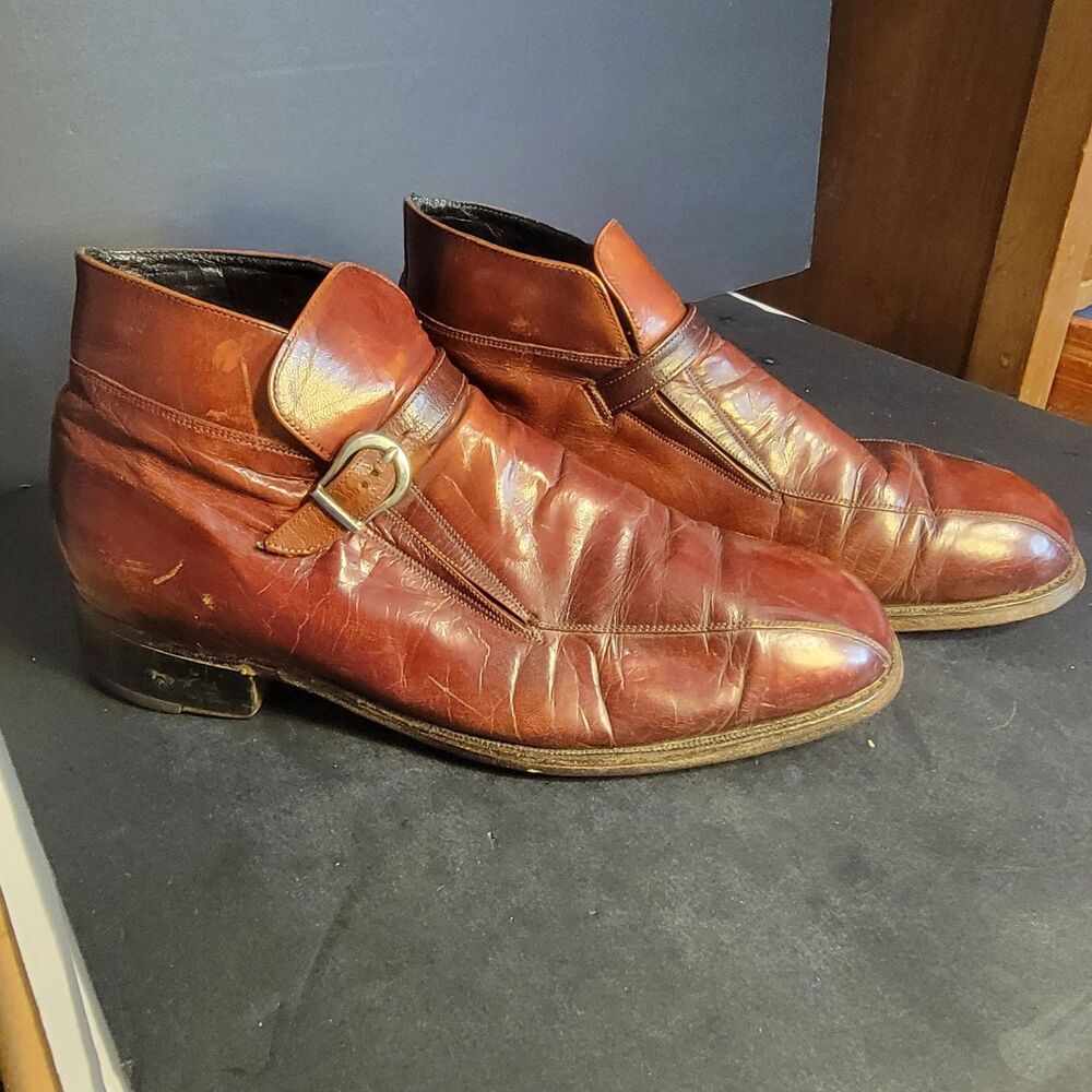 Men's Brown Leather Florsheim Shoes with Buckle - US 8.5 D